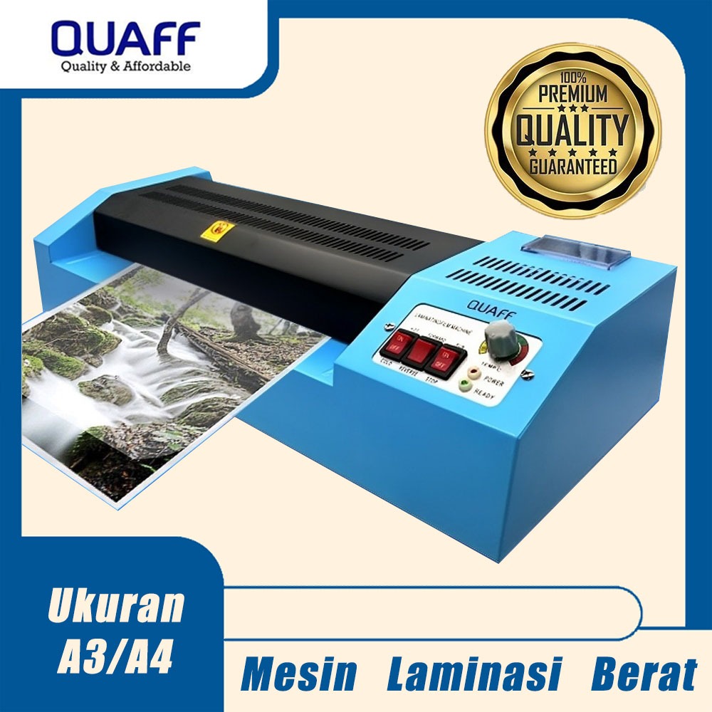 Mesin Laminasi QUAFF Ukuran A4/A3 Laminasi Panas Dingin Heavy Duty