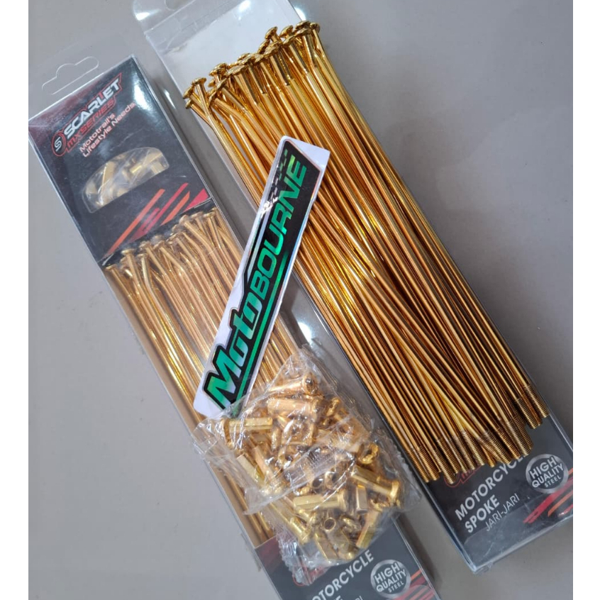 JARI JARI RUJI VELG SET DEPAN BELAKANG SCARLET KLX 185/190X17 GOLD