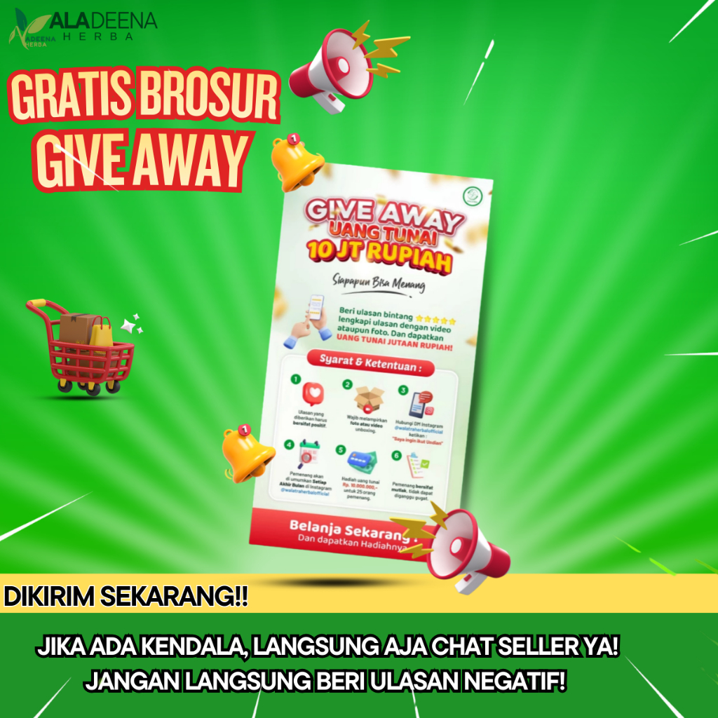 Brosur Give Away di setiap packingan produk Qnc Jelly Gamat Dan Kapsul Gamat Emas