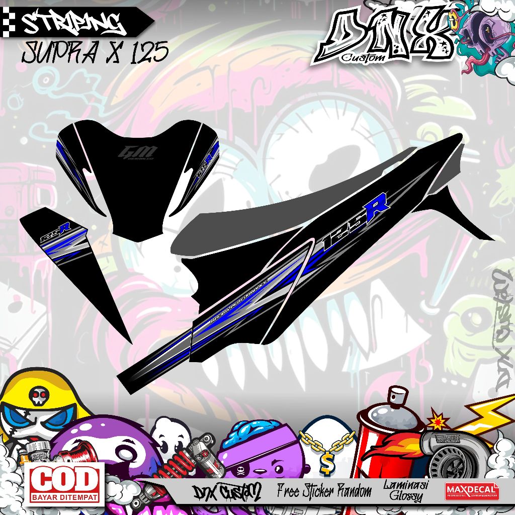 STRIPING VARIASI HONDA SUPRA KPH SUPRA X 125 SUPRA X BATMAN 2008-2012 KPH RACING KD56