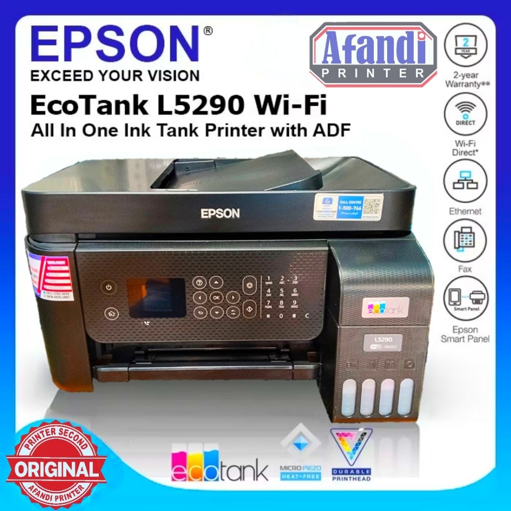 PRINTER EPSON L5290 ADF WIFI COPY SCAN SECOND BERKUALITAS