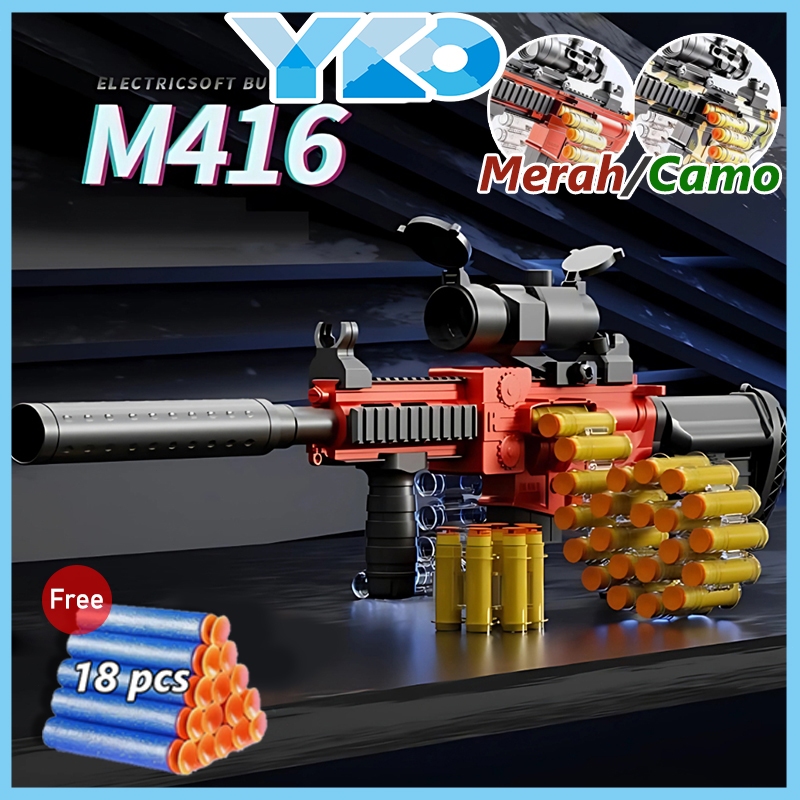 YKO Mainan Anak TOY M416 ASSAULT RIFLE Tembakan Eva Soft Bullet Gun