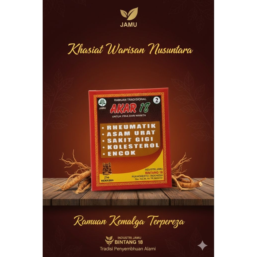 akar 18 kusus asam urat dan sakit gigi