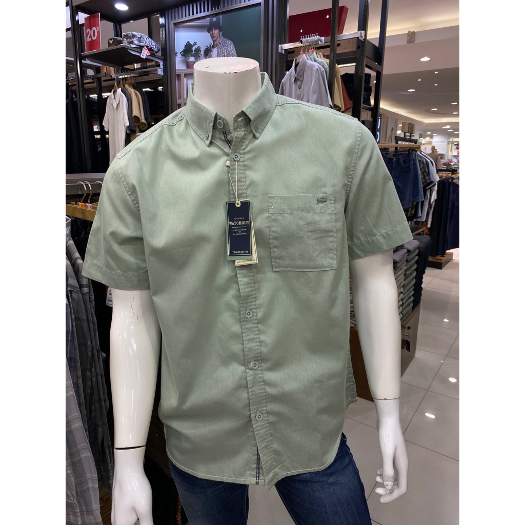 KEMEJA PENDEK POLOS WATCHOUT CASUAL TERBARU