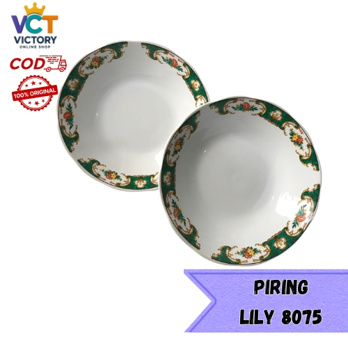 Piring Makan/Piring Makan Keramik Kembang/Piring Makan Keramik Lilia/Piring Makan Lusinan/Piring Mak