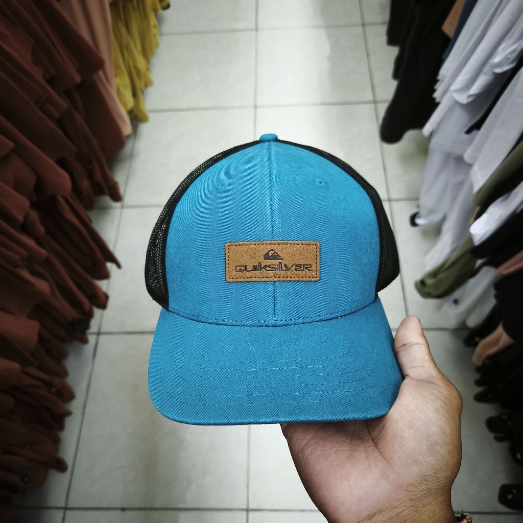 Topi Quiksilver Down The Hatch Trucker Cap Blue Ocean Original