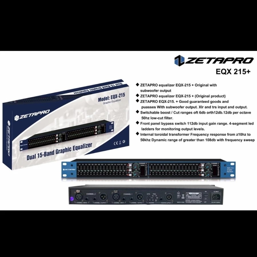 equalizer zetapro Eqx215 with subwoofer eqx 215 original