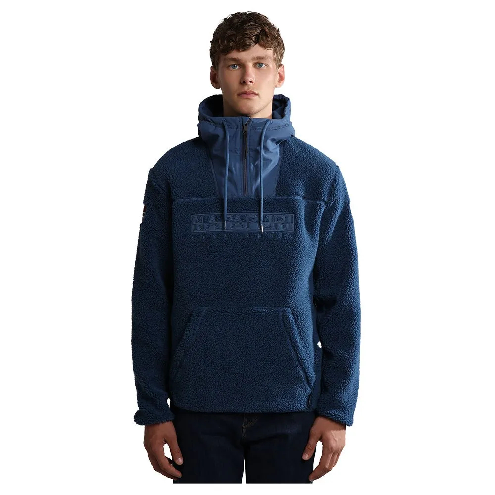 Napapijri Teide 5 Hooded Sweatshirt Half Zip Hoodie Musim Dingin Lembut dan Hangat