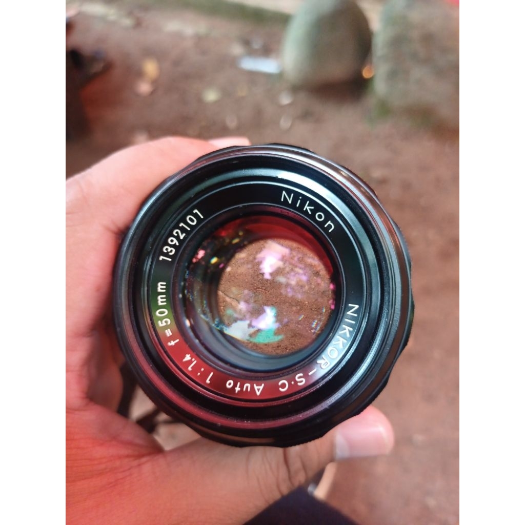 lensa manual nikon 50mm f1.4 pre Ai + adaptor sony