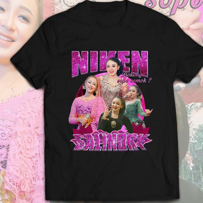 Baju Oblong Niken Salindry Bokonge Semok Combed 30s  Kaos Penyanyi Sinden Niken