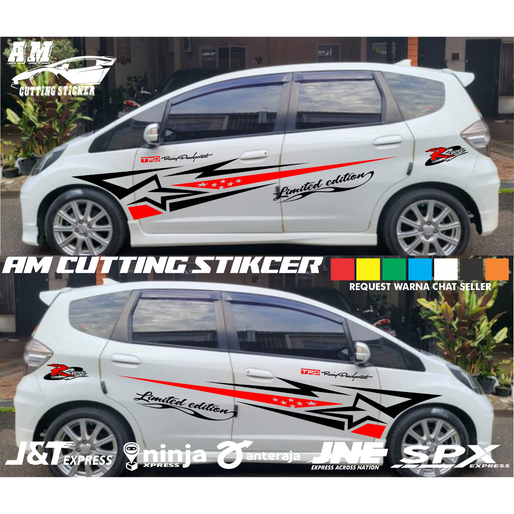 jazz rs stiker sticker mobil honda jazz rs body samping full body terbaru cutting sticker