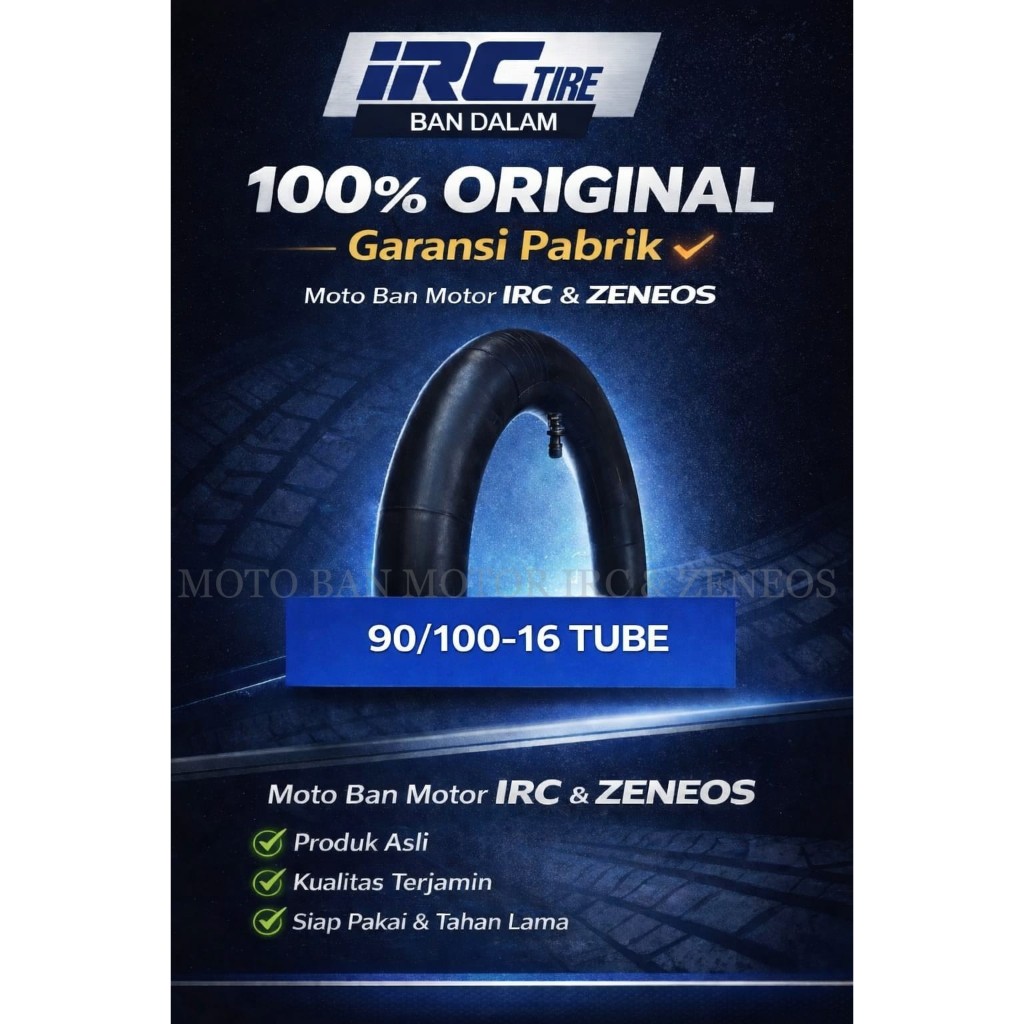 BAN DALAM MOTOR IRC RING 16 UKURAN( 90/100-16) TUBE