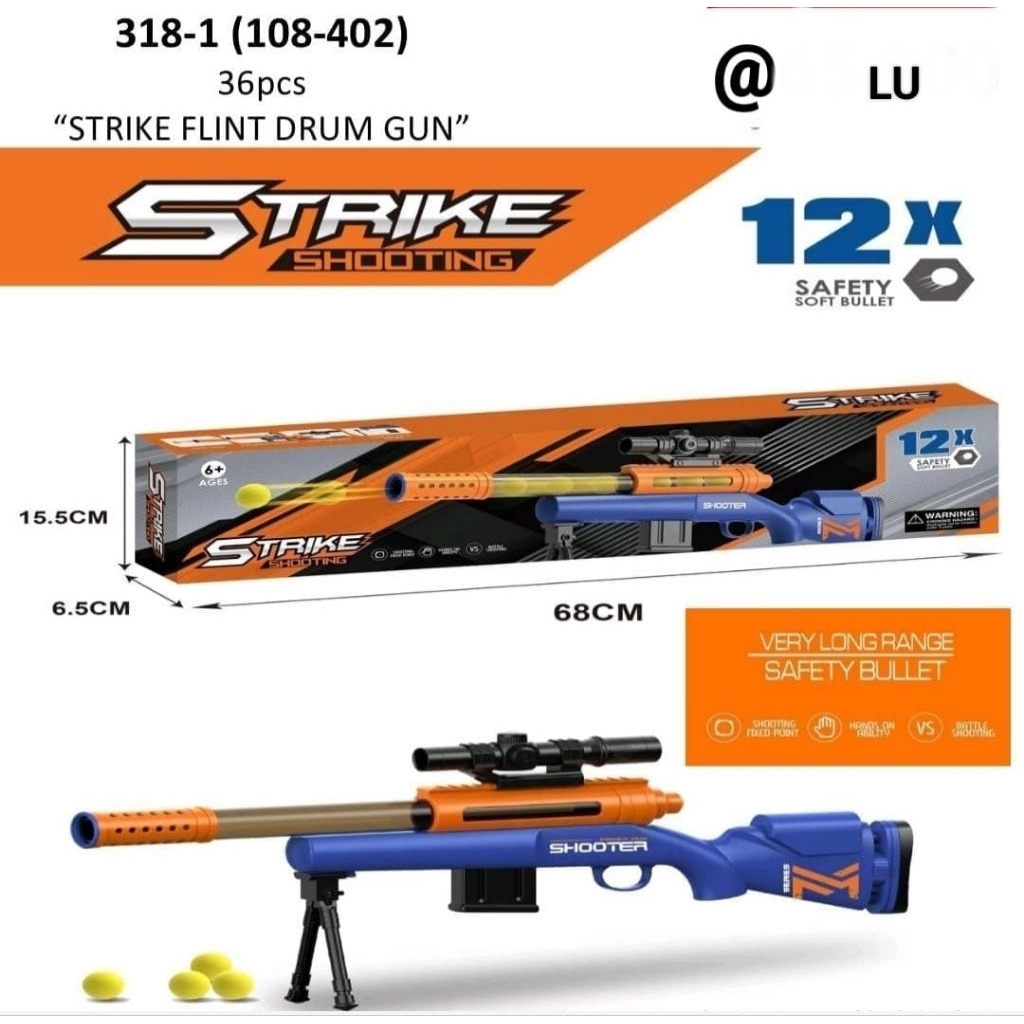 KIDZOONAA - PISTOL ANAK MEMUKUL BATU API SENJATA DRUM (108-402)