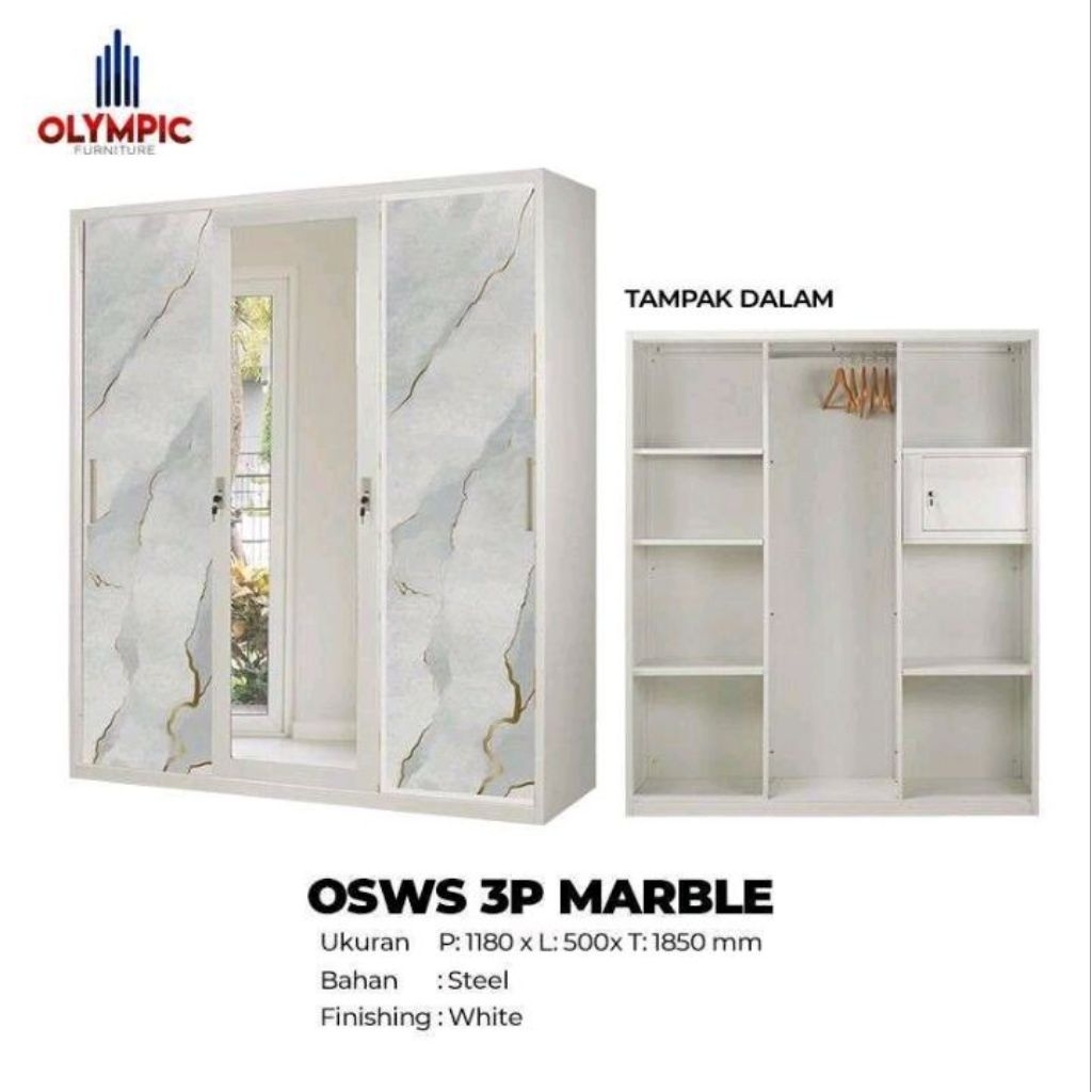 Olympic Olymsteel OSWS Lemari 3 Pintu