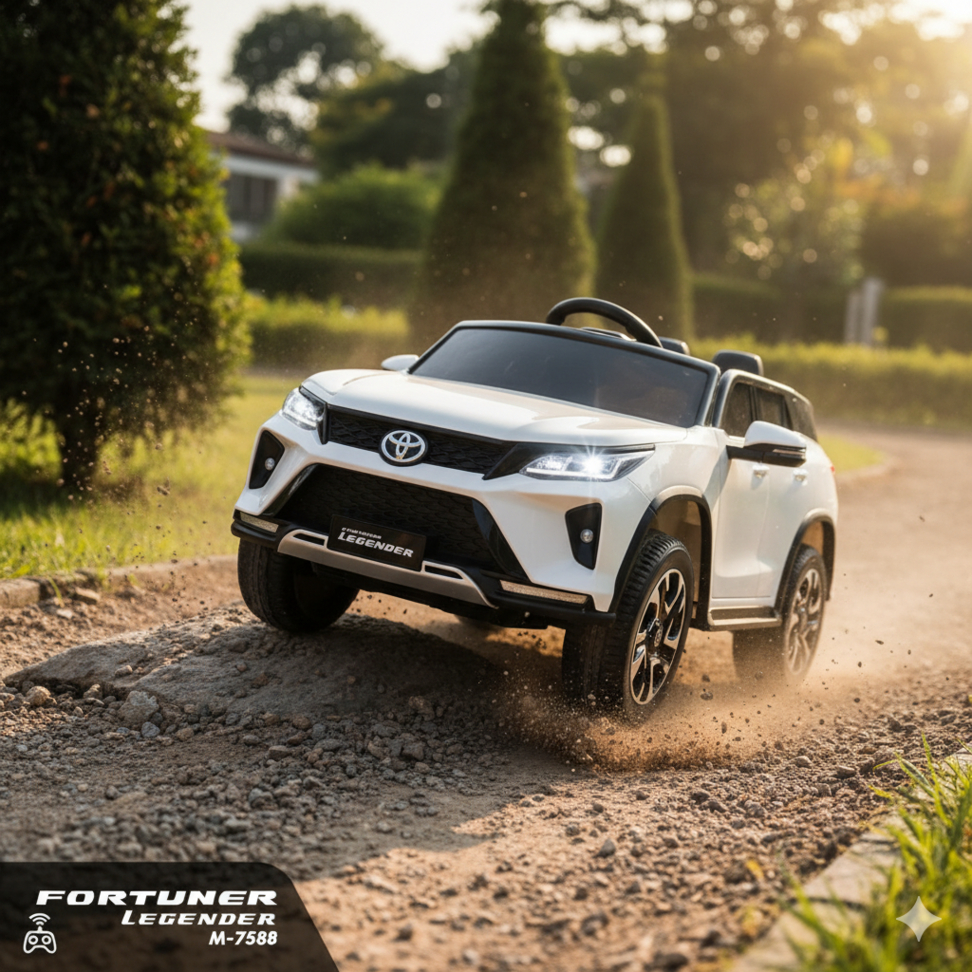 Mainan Mobil Aki Anak SUV Fortuner Legender PMB Fortuner M 7588 LED Musik Remote Control Dual Motor