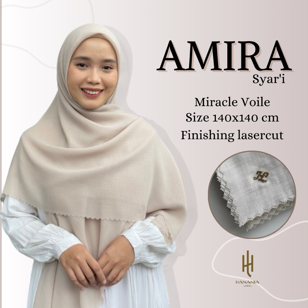 AMIRA SYARI - Hijab Voal Miracle size Jumbo 140x140 – Lasercut – Hanania Label