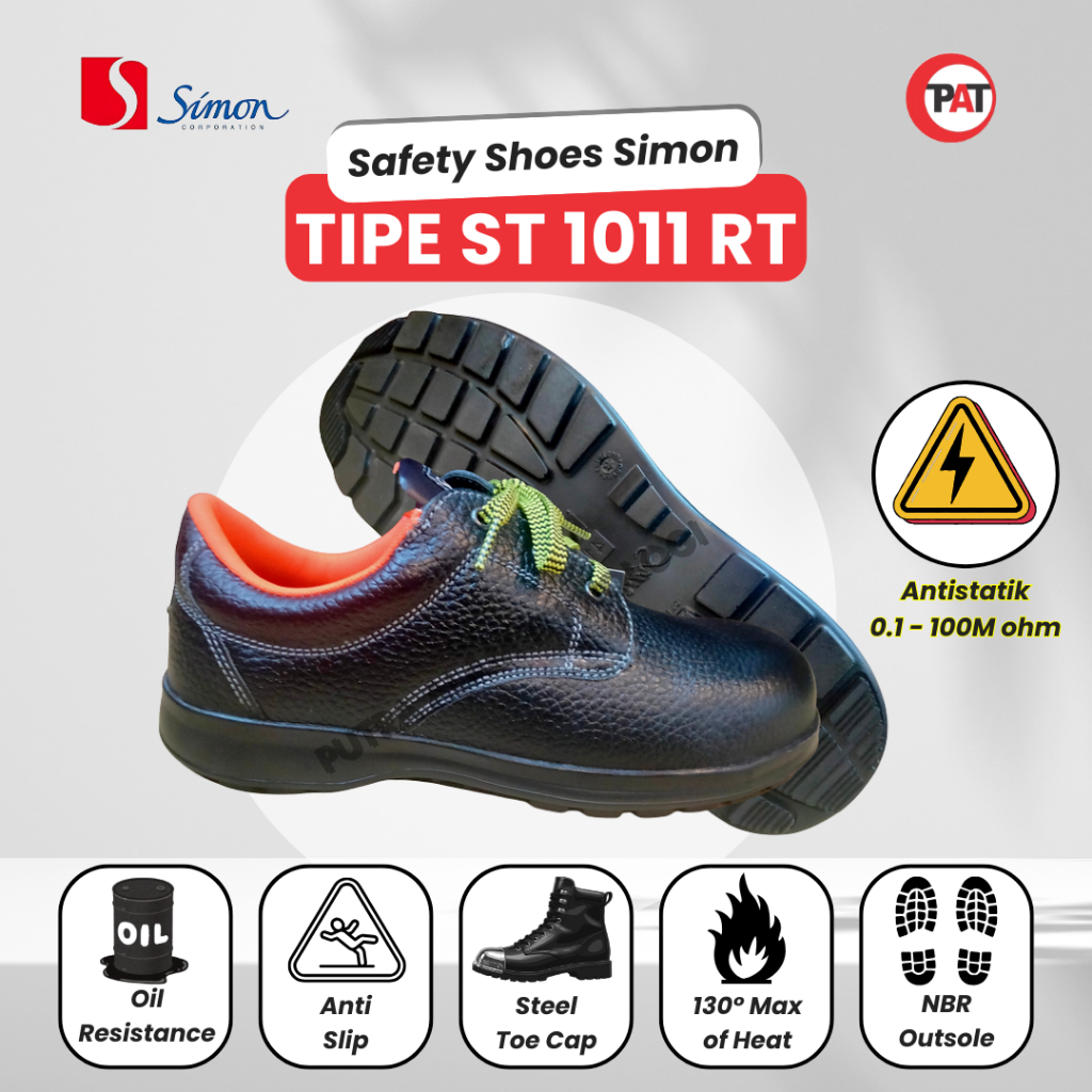 SIMON ST1011RT Sepatu Safety Simon ST1011 - RT Rubber Anti Static Safety Shoes Sepatu Boots Simon Or