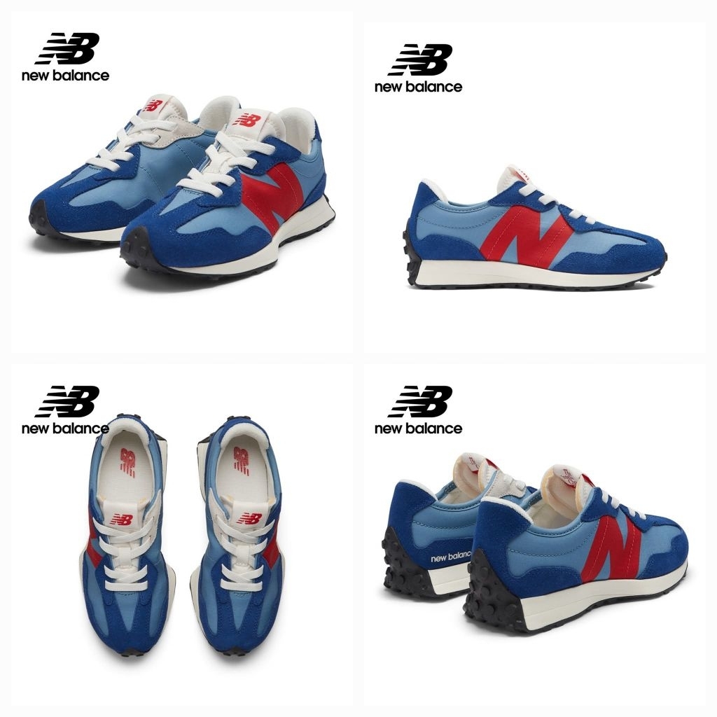 NEW BALANCE KIDS 327 BLUE RED SNEAKERS SHOES NEWPH327VD