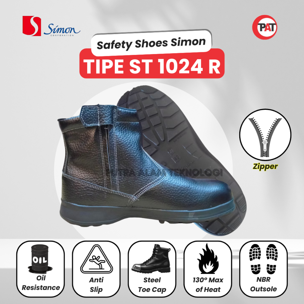 Simon ST1024R Sepatu Safety Simon ST1024-R Safety Shoes Sepatu Boot Simon Original