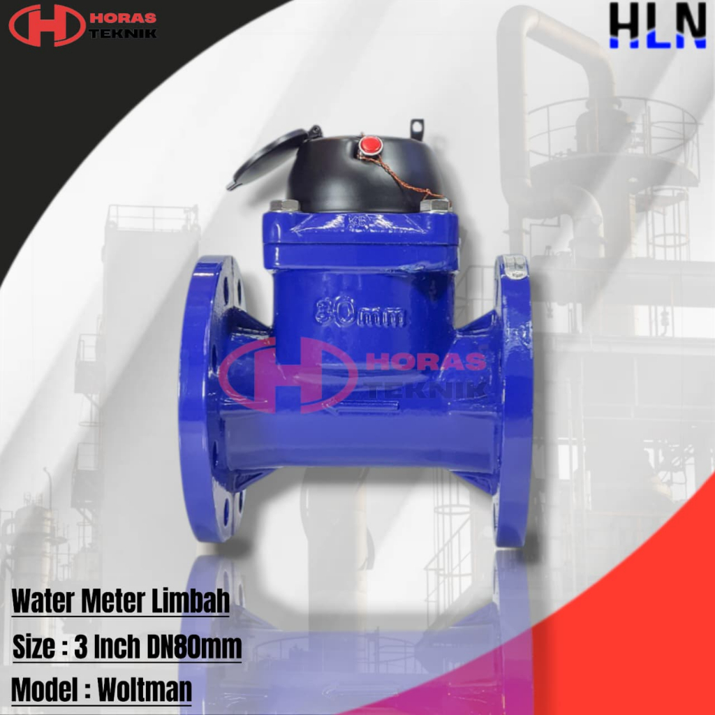 Water Meter HLN Air Limbah 3" Inch | Flow Meter Air Kotor DN80 | Meteran Air Standar ISO 4064 PN16
