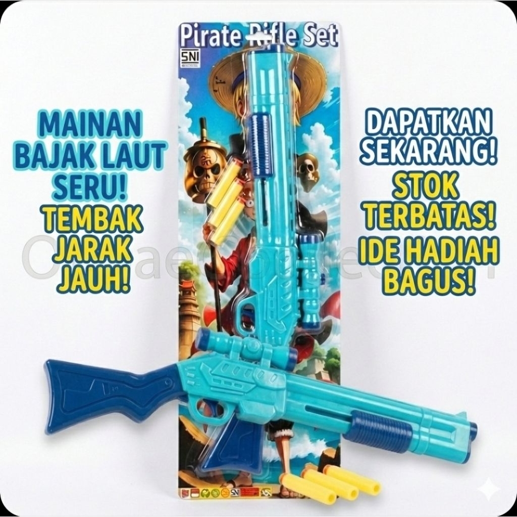 Mainan Tembak Tembakan Shotgun Pirate Rifle Set Bonus 3 Peluru - DT 4770 SNI - PIRATE RIFLE SET