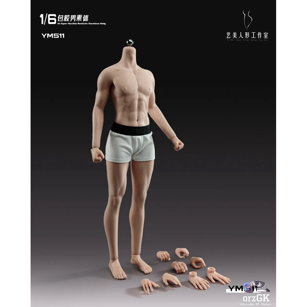 1/6 Seamless male body tubuh muscle berotot mainan YM511 bukan tblague/phicen/jiaou doll