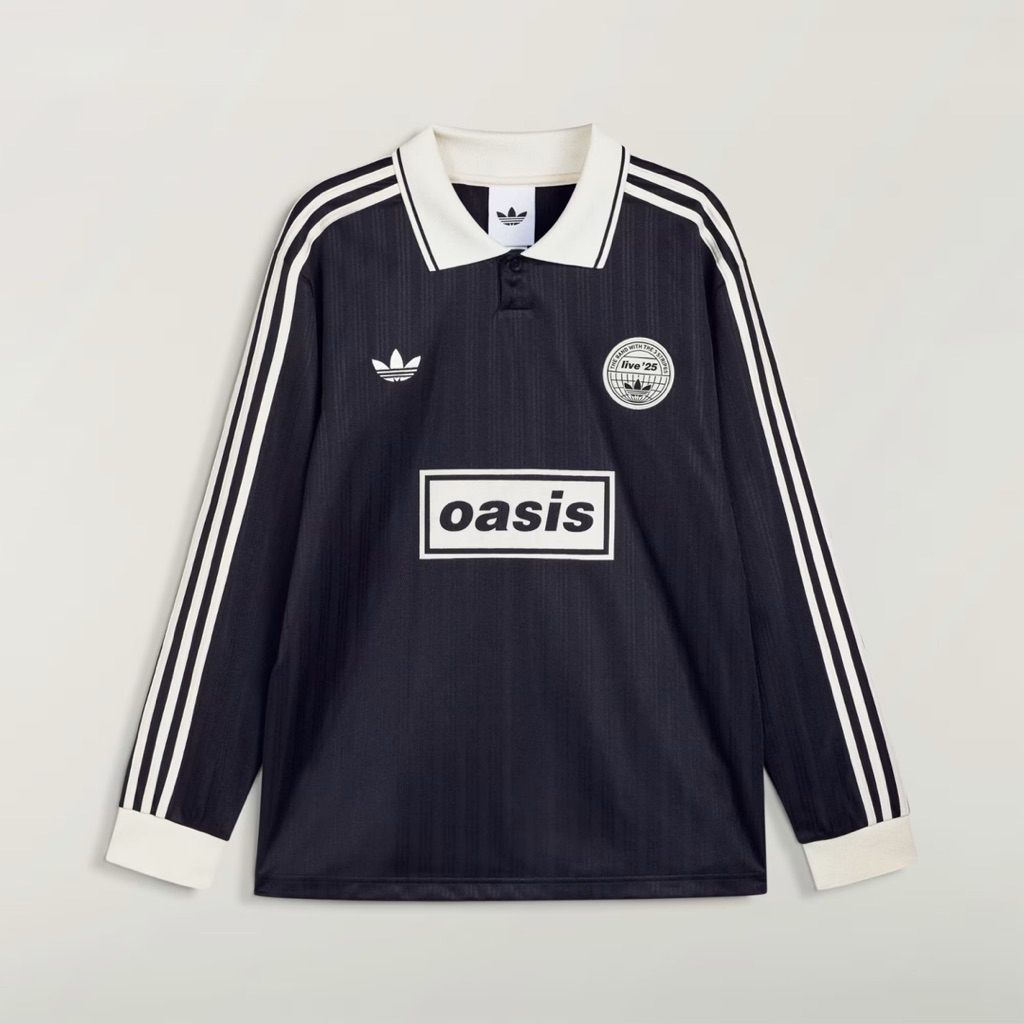 PRE ORDER Adidas x Oasis Tour Jacquard Stripe Jersey Long Sleeve ‘Black’ - KY8722