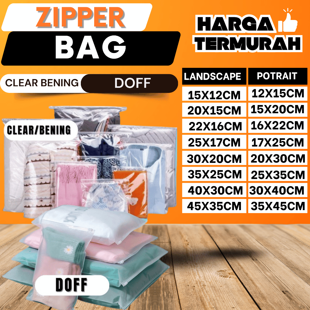 Zipper bag / Zipper Storage Bag / Zipper Travel Pouch Serbaguna/Landscape Potrait