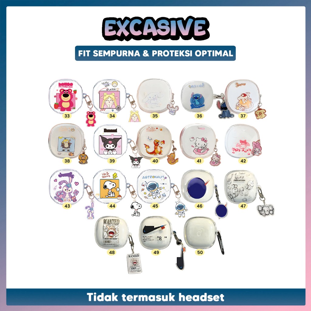 [WM] Case WM01 WM02 Baseus Encok Earphone Silikon Bening Series Karakter Lucu
