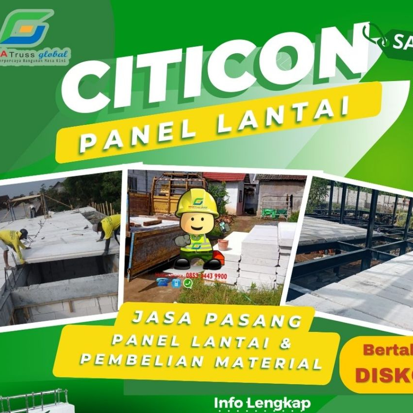 Materal Panel Lantai Citicon Bagus di Prigen, Kraton, Poh jentrek - Panel Dak Hebel
