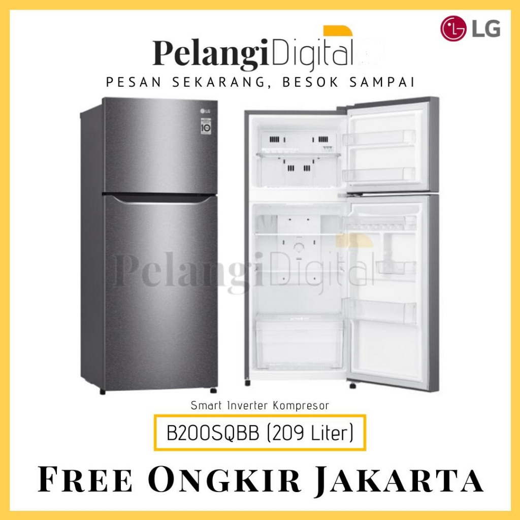LG Kulkas 2 Pintu Smart Compressor - GN-B200SQBB