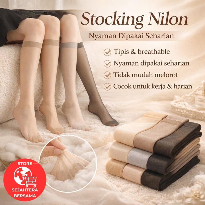 SB Kaos Kaki Stocking WanitaTransparan Stocking Legging Lingerie Sexy/Stocking Selutut Wanita Transp