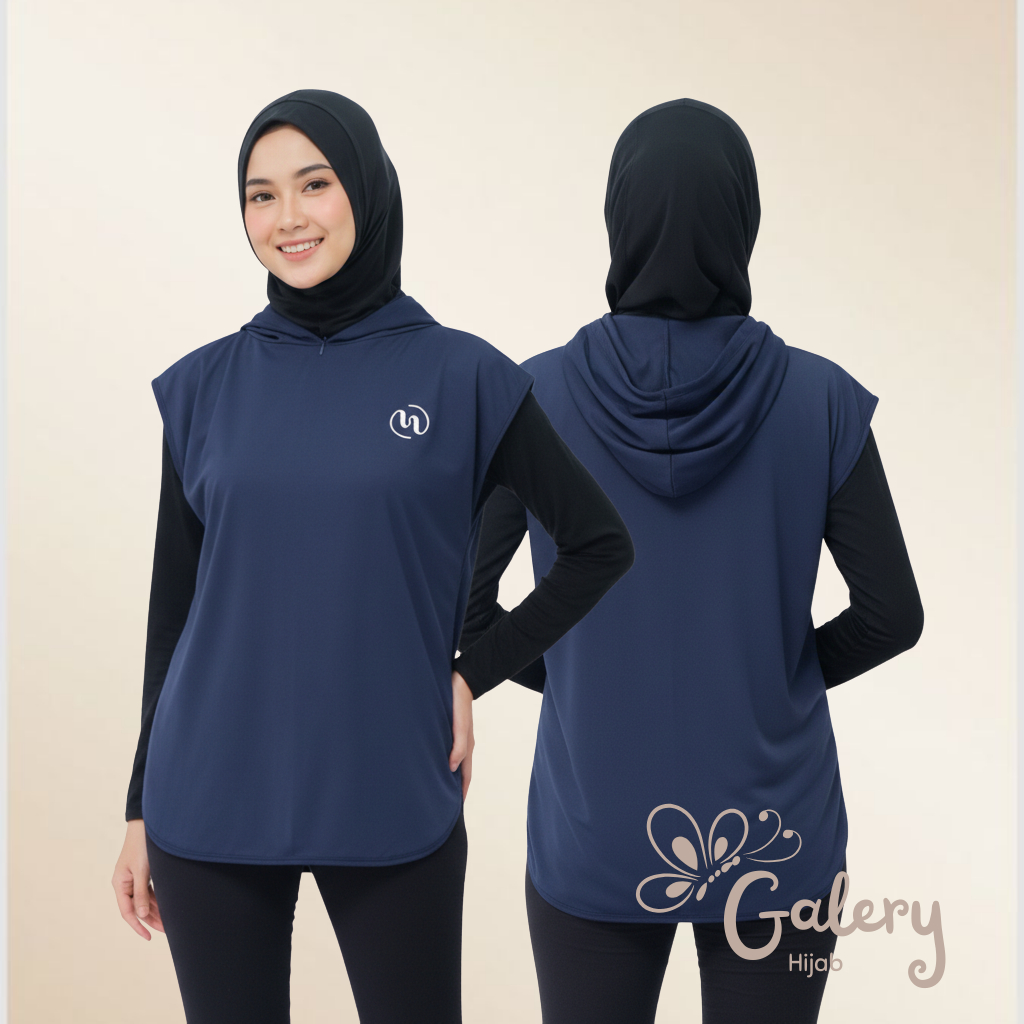 Flora Vest Hijab Olahraga Wanita DryFit Premium / Outer Hijab Sport Muslimah Anti Gerah