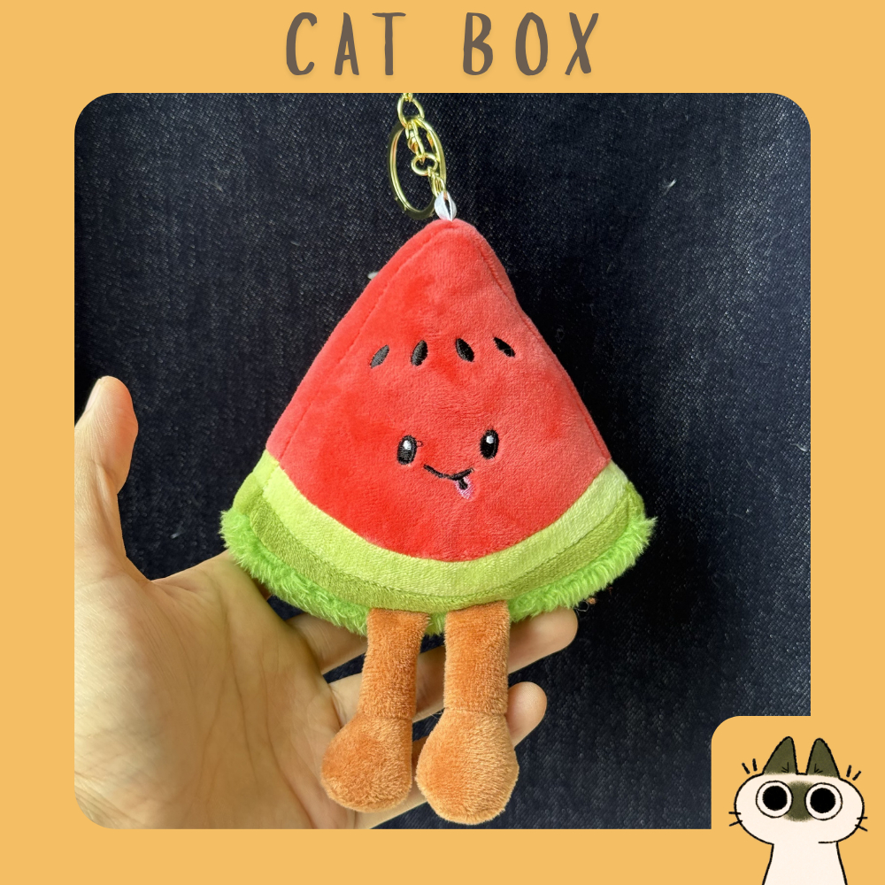 Cat Box Charm | Jellycat Watermelon Gantungan Kunci Boneka Buah Sehat Hadiah Gift Makanan