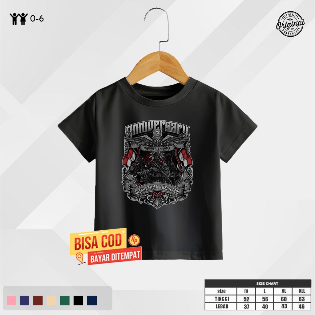 NAMASTESHIRT-KAOS ANAK Motif Anniversary TNI - T-shirt Laki-laki Dan Perempuan