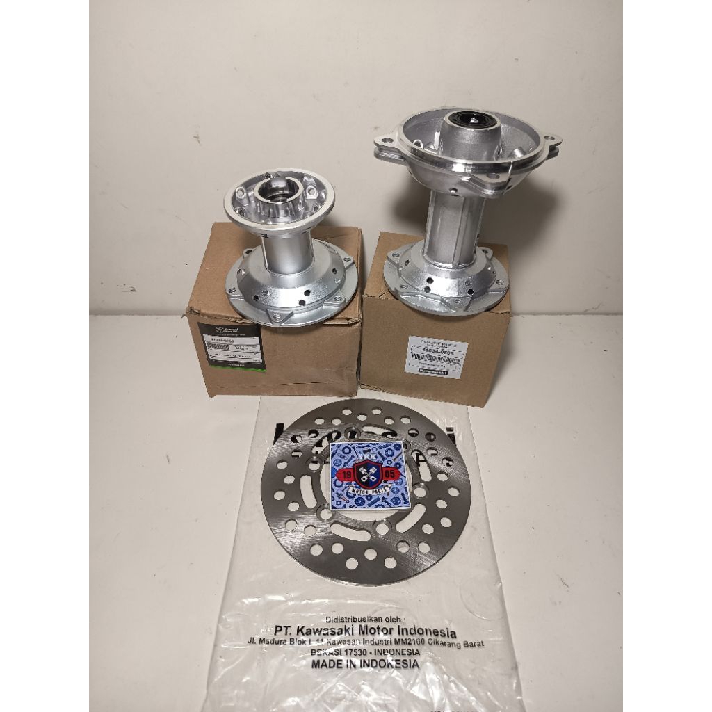 TROMOL DEPAN BELAKANG 28 HOLE+PIRINGAN BLKNG KAWASAKI KLX 150