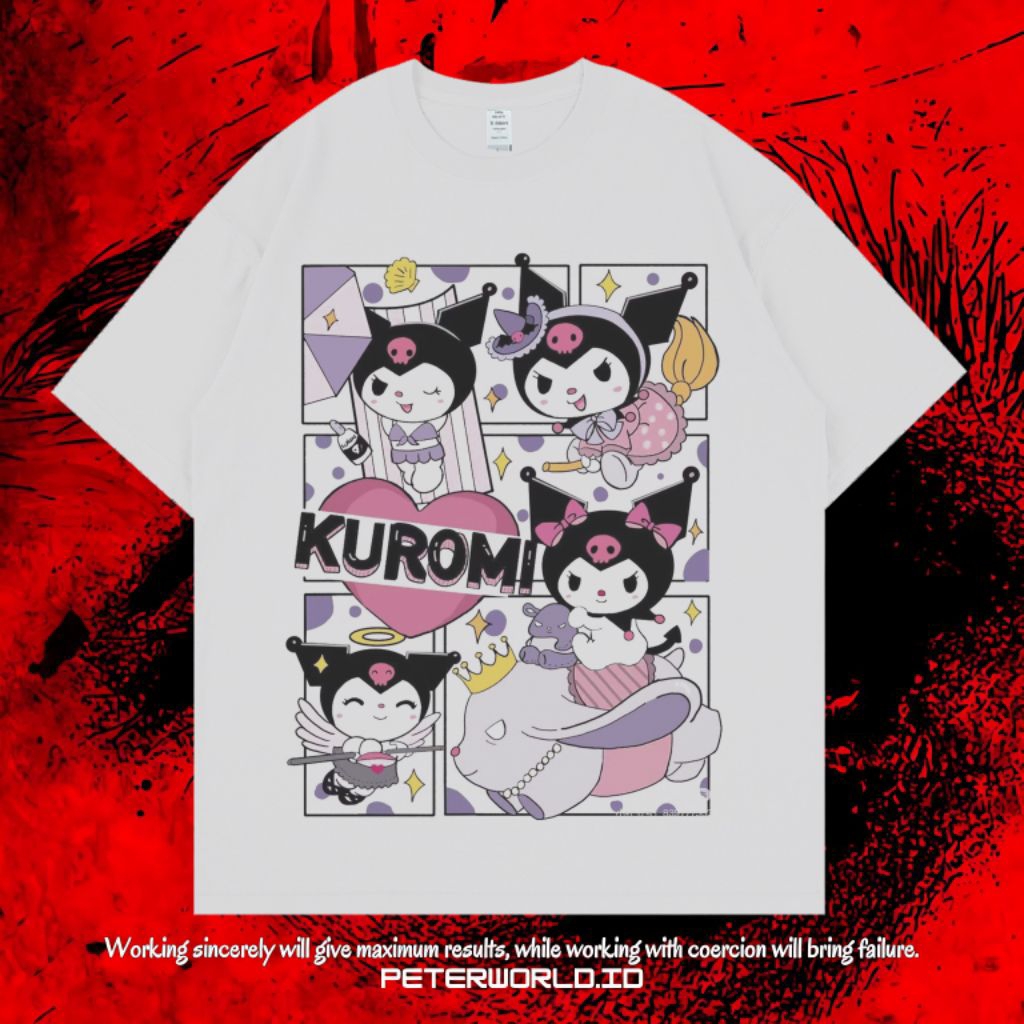 KAOS OVERSIZED / KAOS WHITE / OVERSIZED T SHIRT / KAOS KUROMI OVERSIZE WHITE VINTAGE TEE