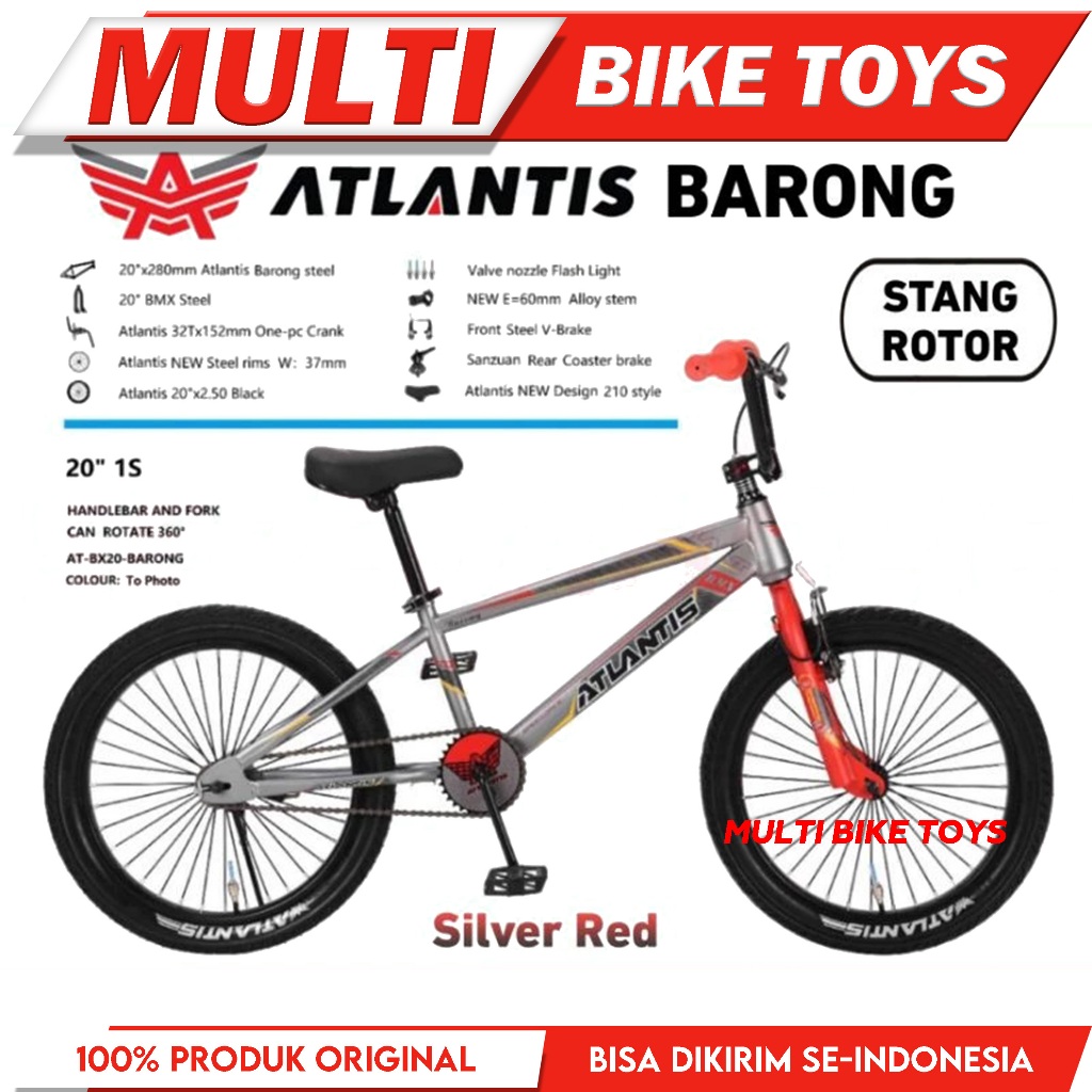 Sepeda Anak BMX 20 Inch ATLANTIS BARONG Rem Torpedo stang rotor bisa diputar 360 derajat