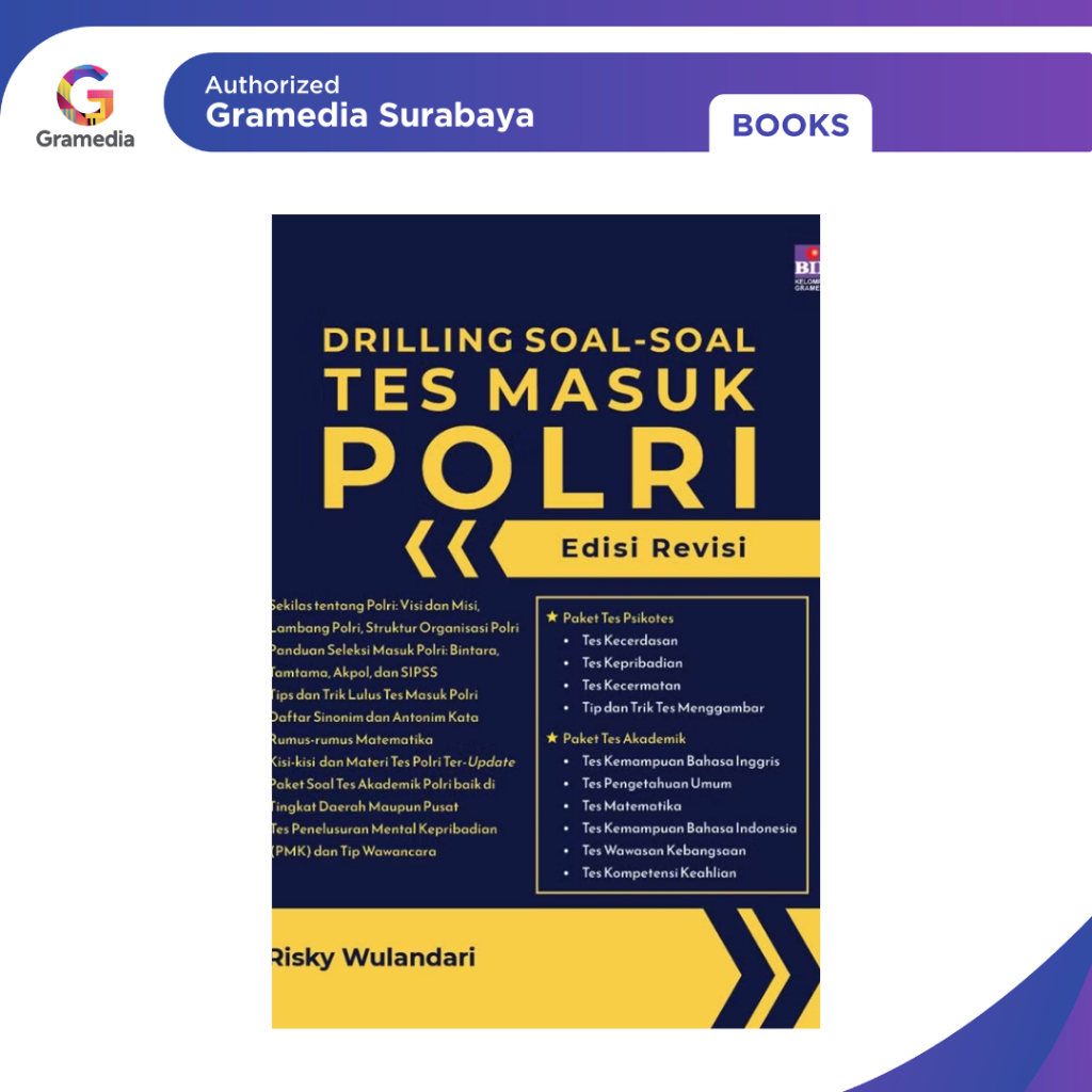 Gramedia Surabaya - BUKU DRILLING SOAL-SOAL TES MASUK POLRI EDISI REVISI