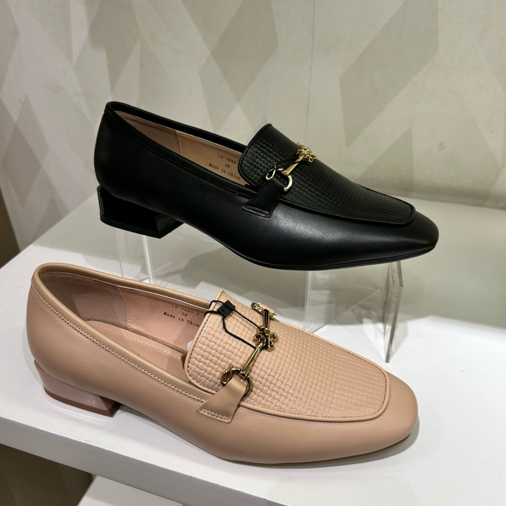 sepatu wanita loafer heels 3cm CROCODILE kulit original