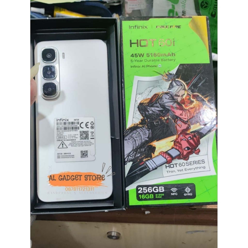 INFINIX HOT 60i RAM 8/256GB SECOND MULUS TERAWAT