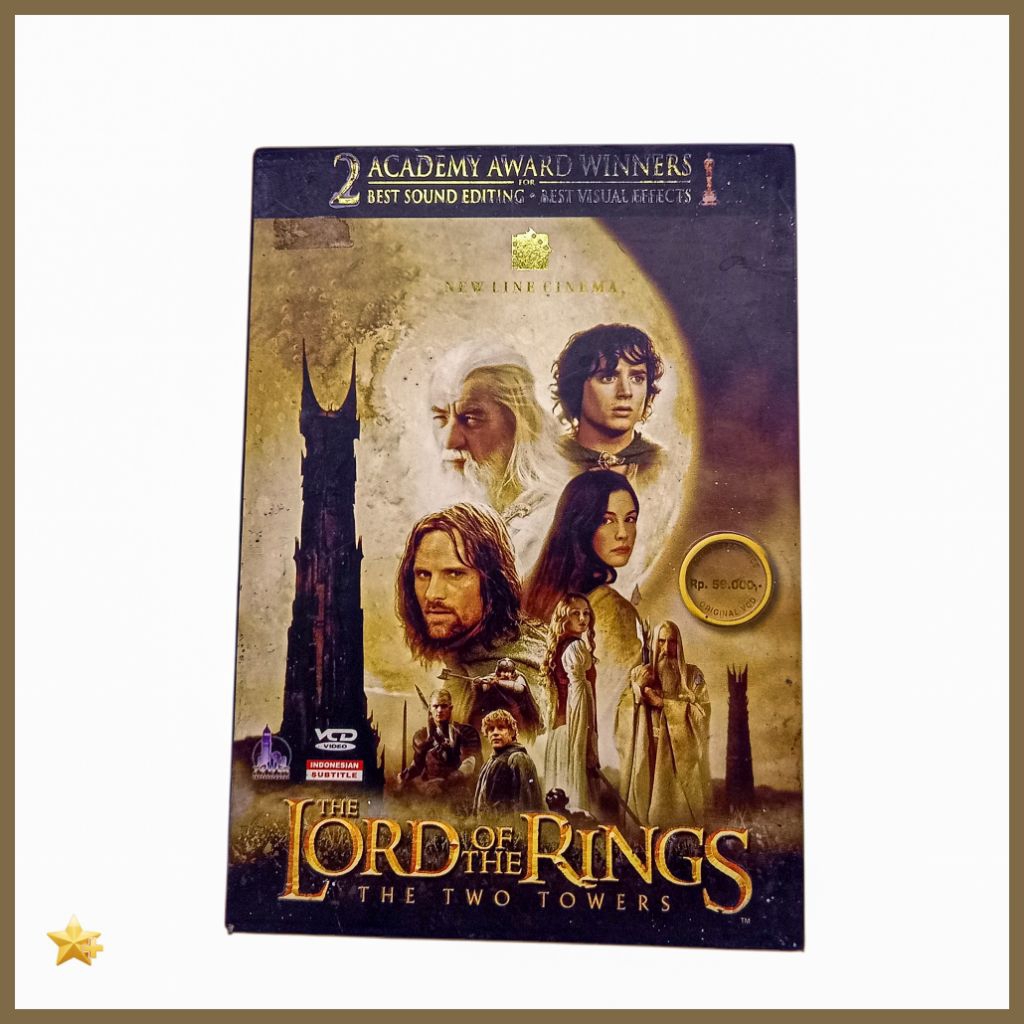 VCD Filmm Lord of The Rings The Two Towers7 Original New Line Cinema Koleksi Filmm Jadul Langka