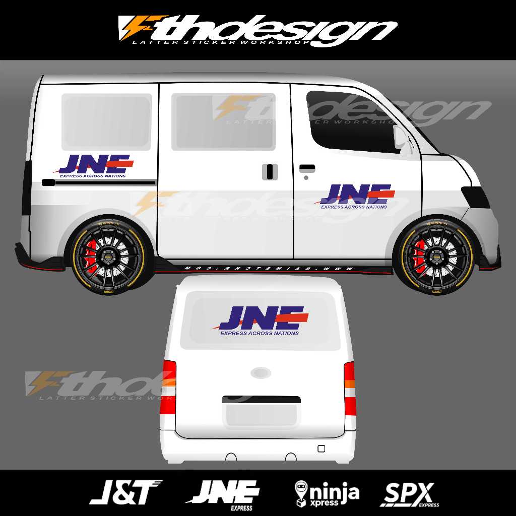 Sticker Cutting JNT,SPX,JNE Mobil Grandmax Van
