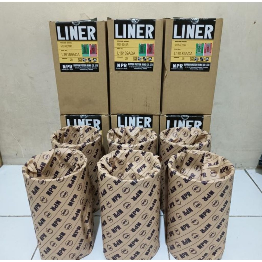 BORING LINER MITSUBISHI 6D16 TYPE 2B NPR JEPANG L16189ADA 1SET 6PCS