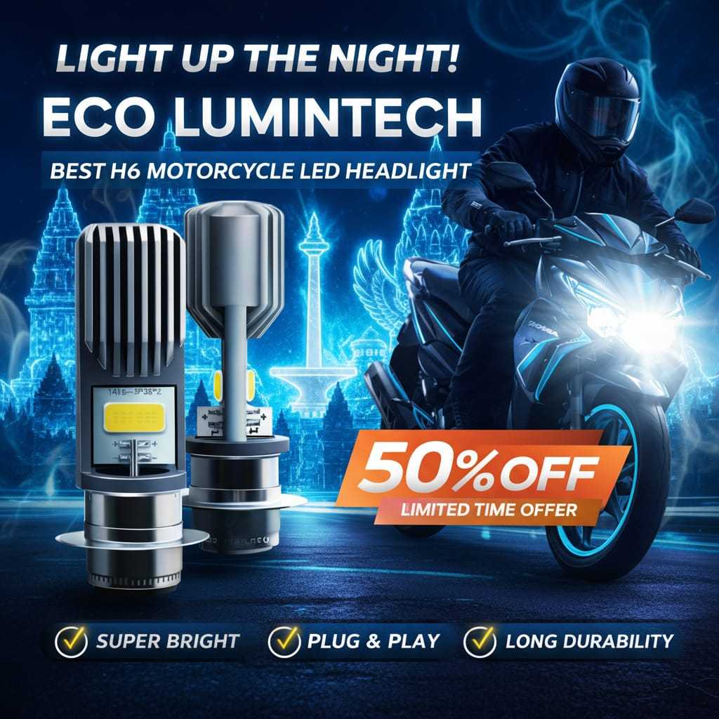 Lampu Motor LED H6 Paling Dicari - Terang Maksimal - ECO LUMINTECH