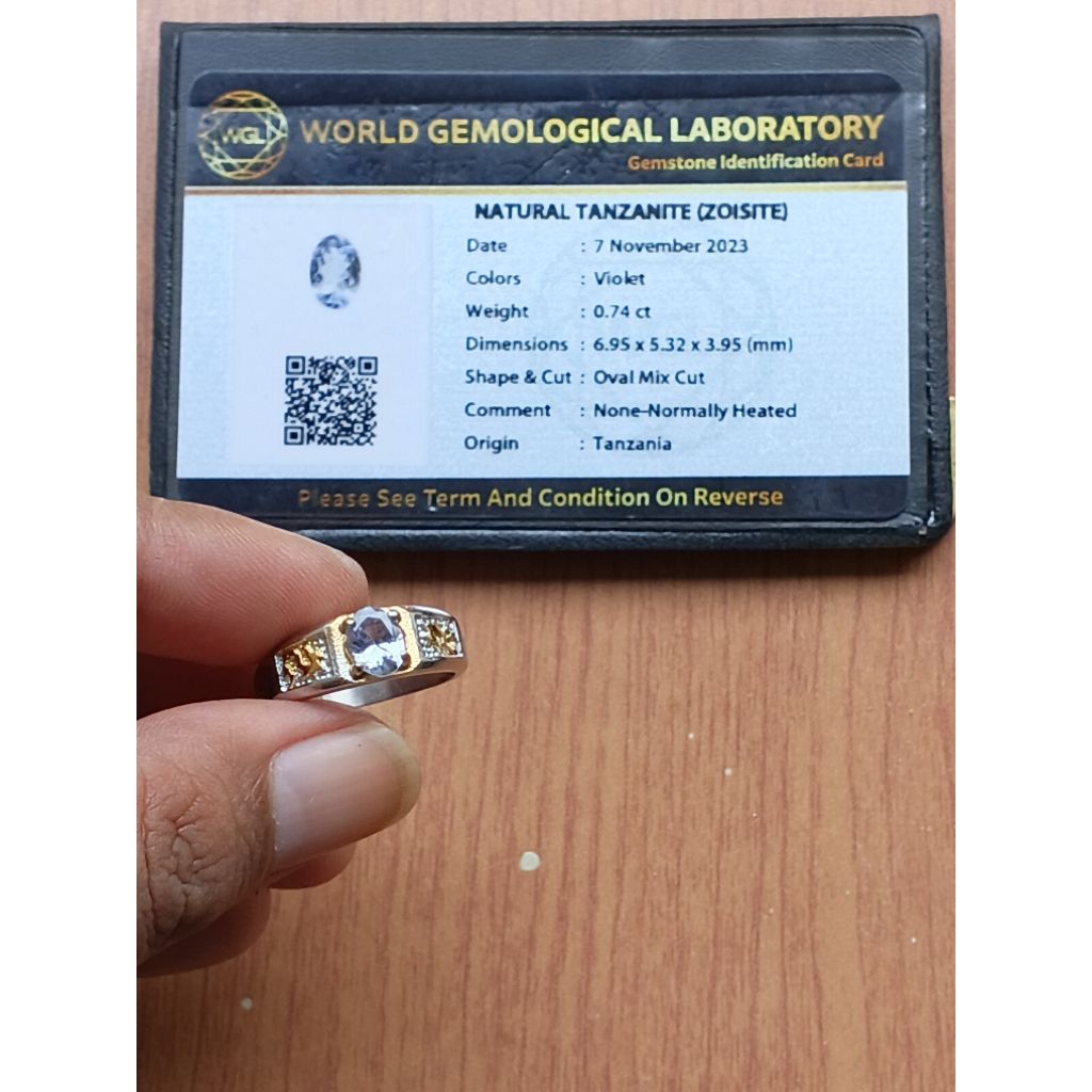 Natural Batu Permata Tanzanite Zoisite + Memo WGL