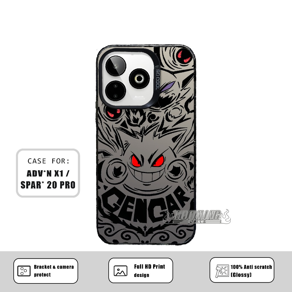Case Spark 20 Pro Advan x1 Premium Matte Softcase Hybrid IMD Plate Hologram - Motif GENGES- Casing G