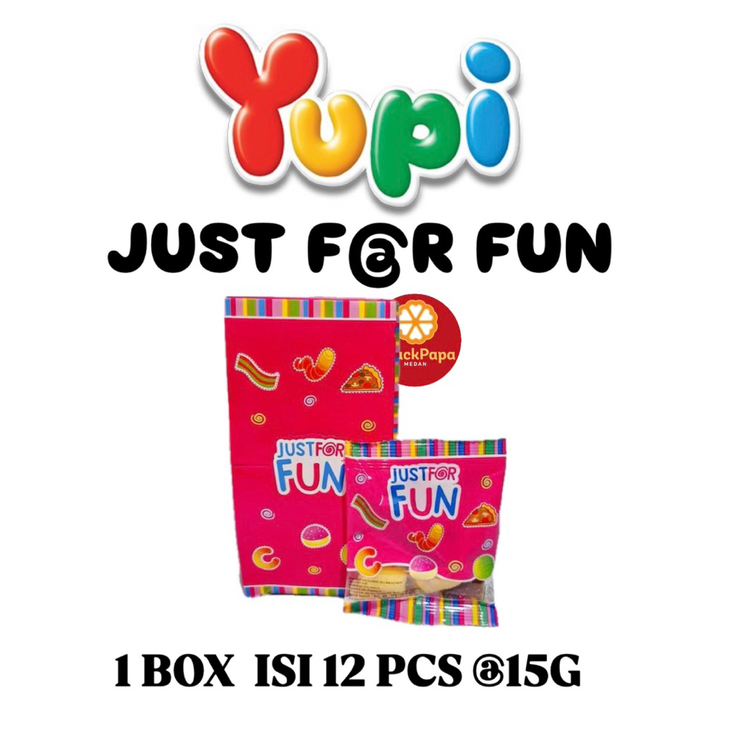 PERMEN YUPI JUST FOR FUN [1 BOX ISI 12 PCS @15G ] | YUPI JELLY LUNAK | PERMEN YUPI