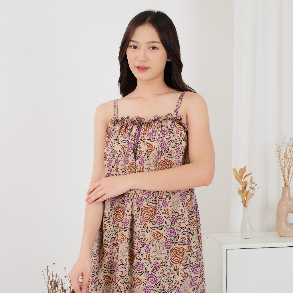 Batik Temu Jodo - Daster Yukensi Amella Rayon Wanita Karet Dada Ada Saku Halus  Adem Kensi Pendek