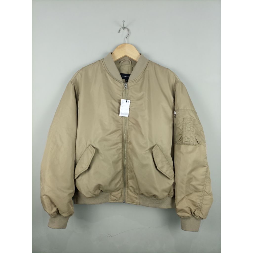 Jaket Giordano Puffer Tebal Original_Coklat Muda_Size Masuk L Boxy